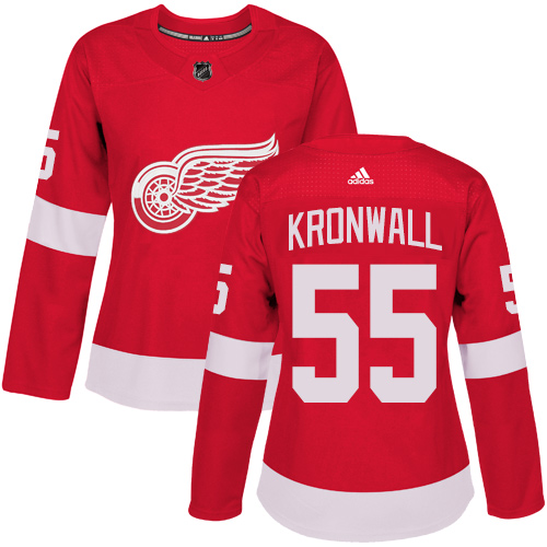 Adidas Detroit Red Wings 55 Niklas Kronwall Red Home Authentic Women Stitched NHL Jersey